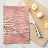 Linge De Cuisine Poster de animal rose Gold Zebra (Quart Plié)