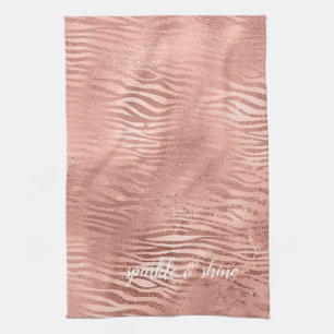 Linge De Cuisine Poster de animal rose Gold Zebra