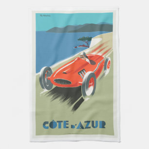 Linge De Cuisine Poster du Vintage voyage Cote A Azur