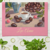 Linge De Cuisine Pot à Espresso Aquarelle – Décoration de Café Cosy (Plié)