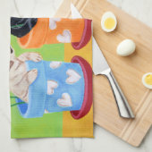 Linge De Cuisine Pot à fleurs Labrador Chiots peintures (Quart Plié)