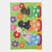 Linge De Cuisine Pot à fleurs Labrador Chiots peintures (Vertical)