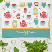 Linge De Cuisine Pot de café, Confiture, Motif de miel Monogramme (Plié)