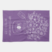 Linge De Cuisine Pot de maçon tiré par la main de bouquet de fleurs (Horizontal)