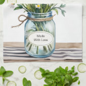 Linge De Cuisine Pot Mason Jar de fleurs sauvages (Plié)