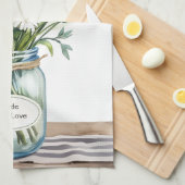 Linge De Cuisine Pot Mason Jar de fleurs sauvages (Quart Plié)