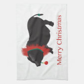Linge De Cuisine Potbellied Cochon Joyeux Noël Design (Vertical)