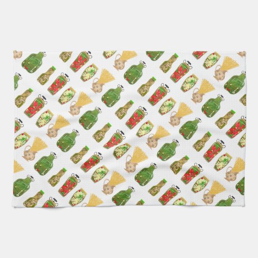 Linge De Cuisine Pots de pâtes et poivrons (Horizontal)