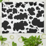 Linge De Cuisine Pots de vache noirs modernes Imprimer Cowboy<br><div class="desc">Couleur de peau de vache noire et blanche classique et tendance texture design décoration et cadeaux maison. Poster de animal taches de vache</div>