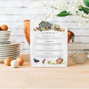 Linge De Cuisine Poulailler Monogramme de Ferme Rustique