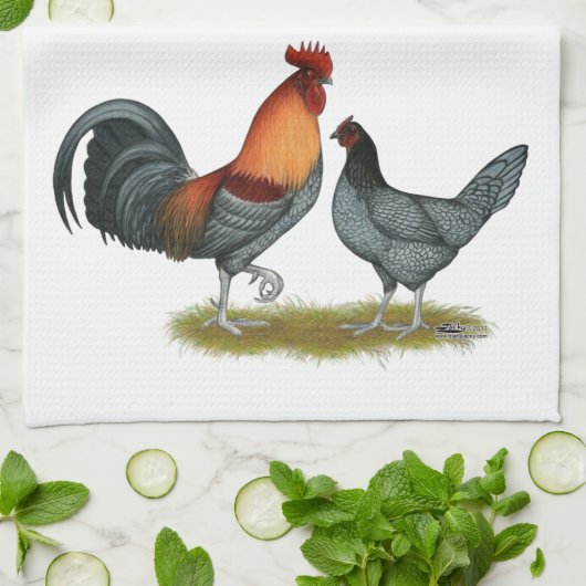 Linge De Cuisine Poule bleue du Delaware (Plié)