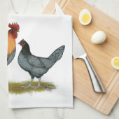Linge De Cuisine Poule bleue du Delaware (Quart Plié)