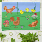 Linge De Cuisine Poule et poussins (Plié)