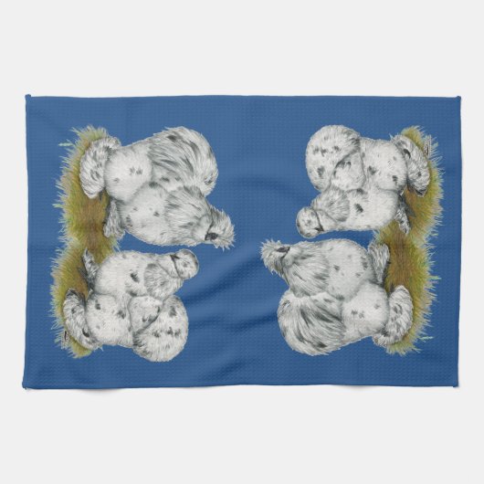 Linge De Cuisine Poulet à éclaboussures de Silkie Bantam (Horizontal)