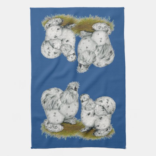 Linge De Cuisine Poulet à éclaboussures de Silkie Bantam (Vertical)