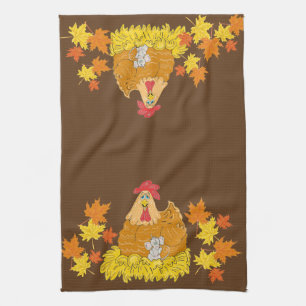 Linge De Cuisine Poulet de campagne, Souris, Feuilles d'automne Ser