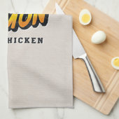 Linge De Cuisine Poulet de citron - Conception de nourriture amusan (Quart Plié)