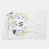 Linge De Cuisine Poulet de Ferme Rustique | Nom de Famille Monogram (Horizontal)