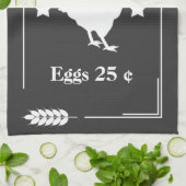 Linge De Cuisine Poulet frais de la ferme rustique (Plié)