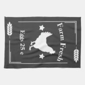 Linge De Cuisine Poulet frais de la ferme rustique (Horizontal)