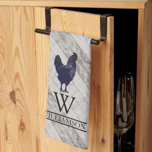Linge De Cuisine Poulet Hen Monogramme Country Farm (Pliage en tiers)