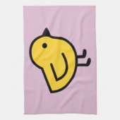 Linge De Cuisine Poulet Jaune Sur Fond Rose (Vertical)