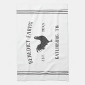 Linge De Cuisine Poulet rustique gris et blanc Nom de la ferme pers (Vertical)