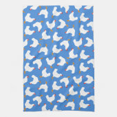 Linge De Cuisine Poulets blancs sur bleu (Vertical)