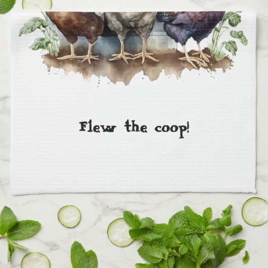 Linge De Cuisine Poulets et coq (Plié)