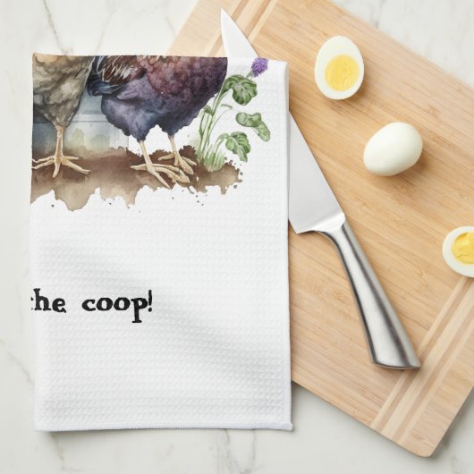 Linge De Cuisine Poulets et coq (Quart Plié)