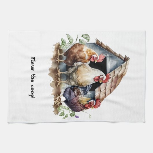 Linge De Cuisine Poulets et coq (Horizontal)