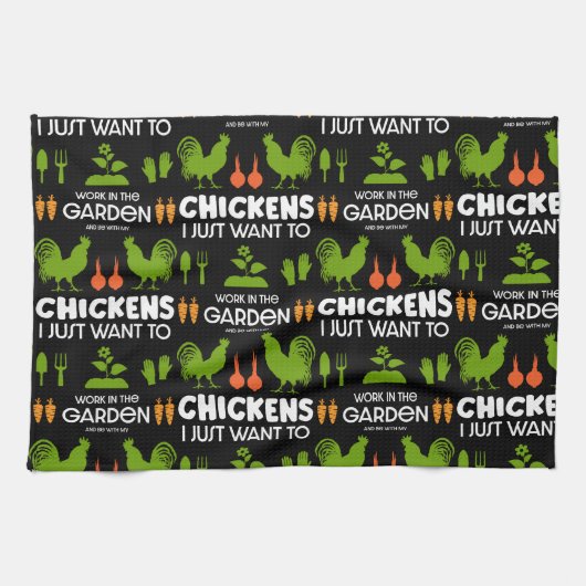 Linge De Cuisine Poulets Et Jardinage (Horizontal)