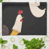 Linge De Cuisine poulets folles ferme moderne monogramme cuisine t (Plié)