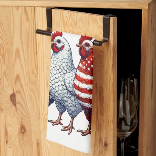 Linge De Cuisine Poulets patriotiques (Pliage en tiers)