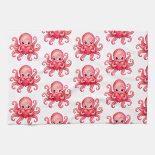 Linge De Cuisine Poulpe mignon Kawaii tenant un cœur