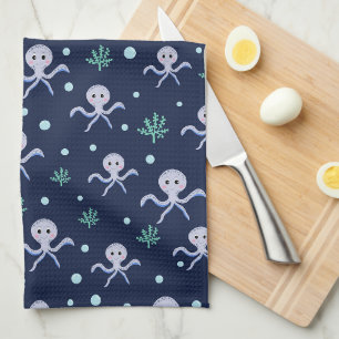 Linge De Cuisine Poulpe sous le motif enfants de la mer