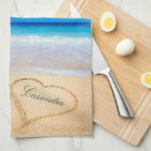 Linge De Cuisine Pour l'instant | Coeurs à Sand Beach (Quart Plié)