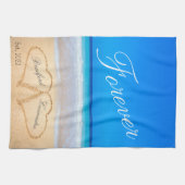 Linge De Cuisine Pour l'instant | Coeurs à Sand Beach (Horizontal)