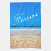 Linge De Cuisine Pour l'instant | Coeurs à Sand Beach (Vertical)