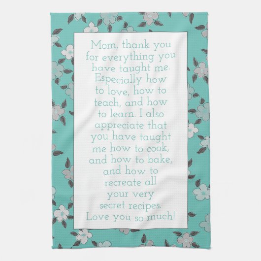 Linge De Cuisine Pour Maman personnalisée avec tes propres mots d'a (Vertical)