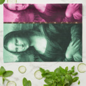 Linge De Cuisine Pourpre de rose de vert de poster de animal de (Plié)