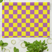 Linge De Cuisine Pourpre et jaune Checkered (Plié)