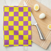 Linge De Cuisine Pourpre et jaune Checkered (Quart Plié)