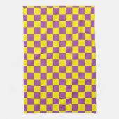 Linge De Cuisine Pourpre et jaune Checkered (Vertical)