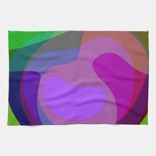 Linge De Cuisine Pourpre Et Vert 403 (Horizontal)