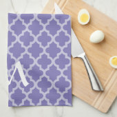Linge De Cuisine Pourpre Marocain Moods Quatrefoil avec initial (Quart Plié)