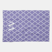 Linge De Cuisine Pourpre Marocain Moods Quatrefoil avec initial (Horizontal)
