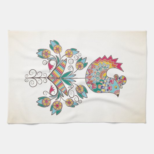 Linge De Cuisine poussin chic Boho sur fleur (Horizontal)