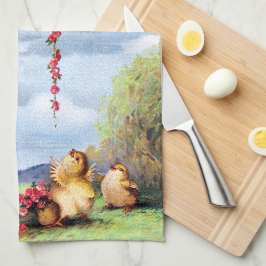 Linge De Cuisine Poussins de déplacement (Quart Plié)