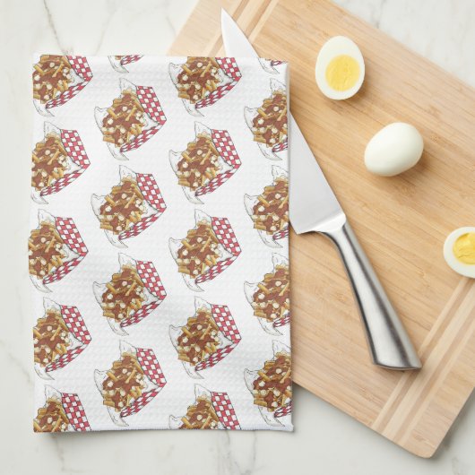 Linge De Cuisine Poutine Québec Canada Aliments canadiens Fries fra (Quart Plié)